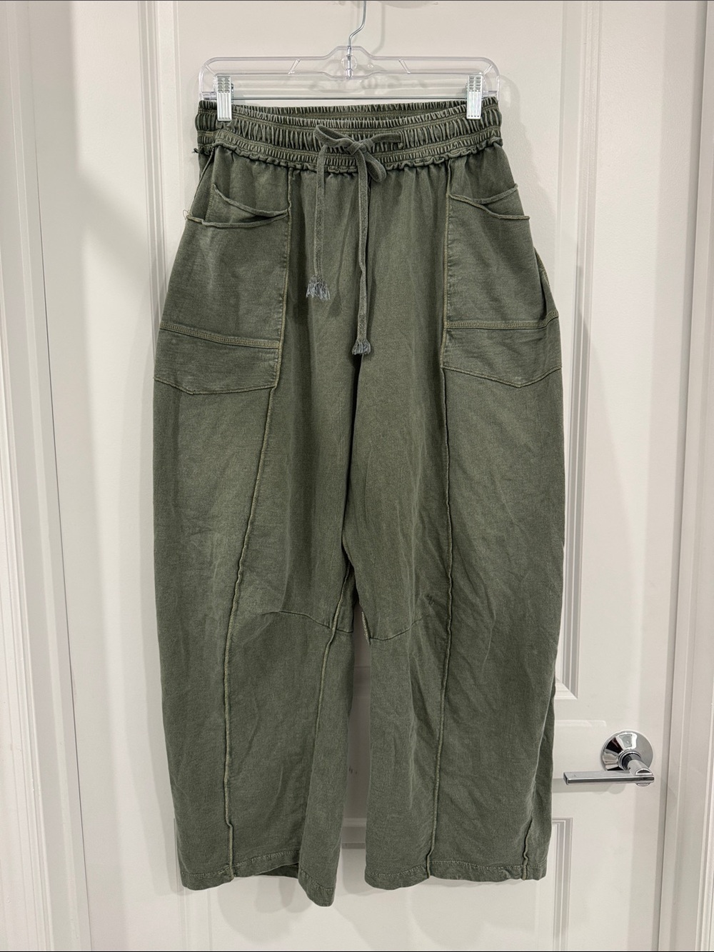Free People Kaiden Pull-on Barrel Pants Olive Green